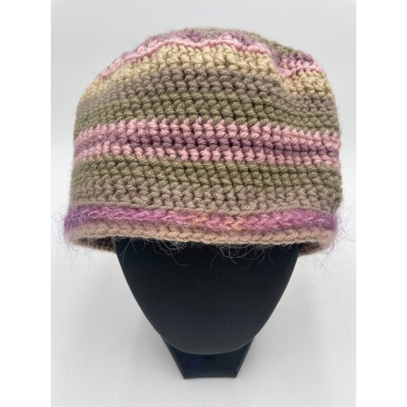Handmade Multicolor Crochet Beanie Hat Winter Warm Cap - Picture 1 of 3